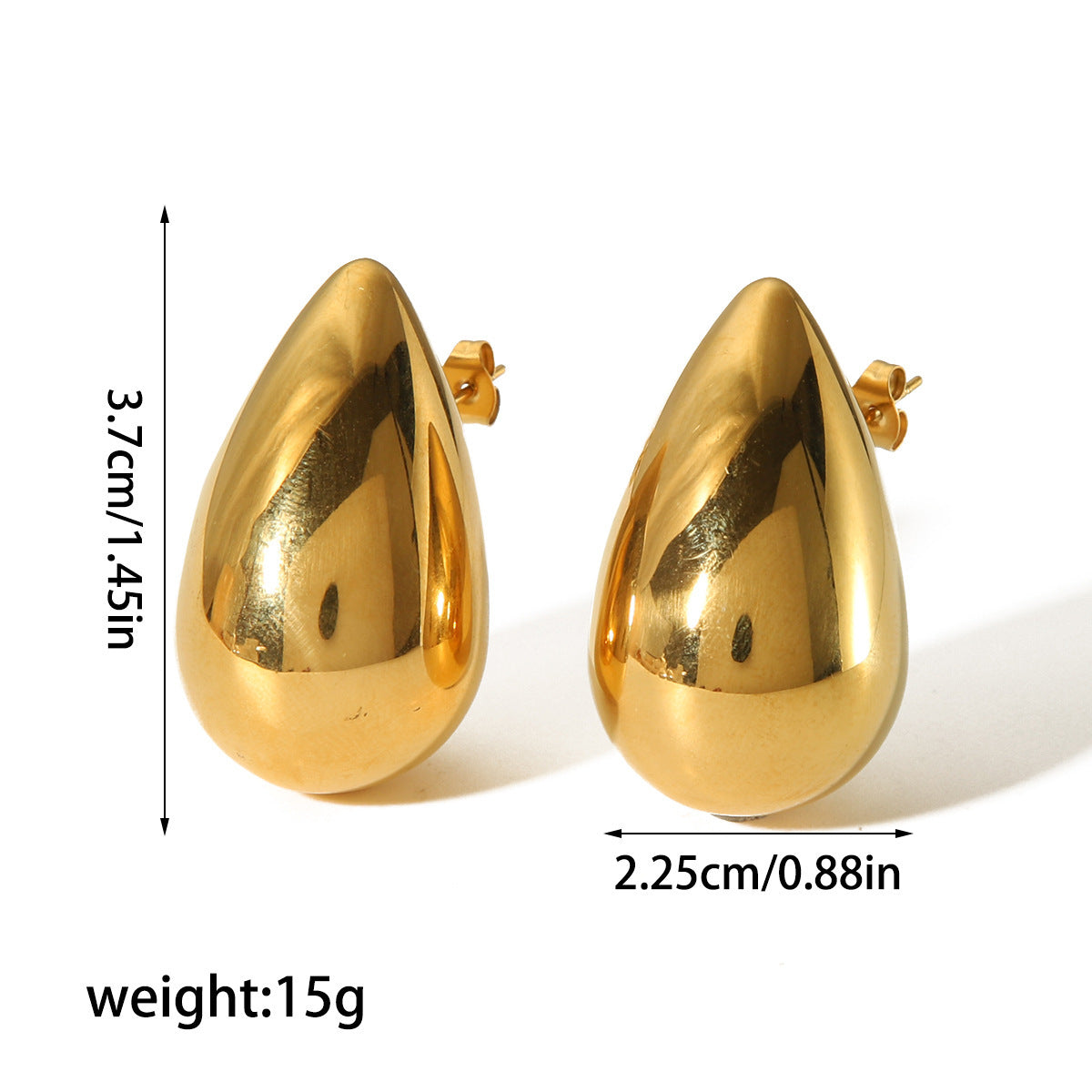 18K Gold Stainless Steel Dropper Earrings Eardrops