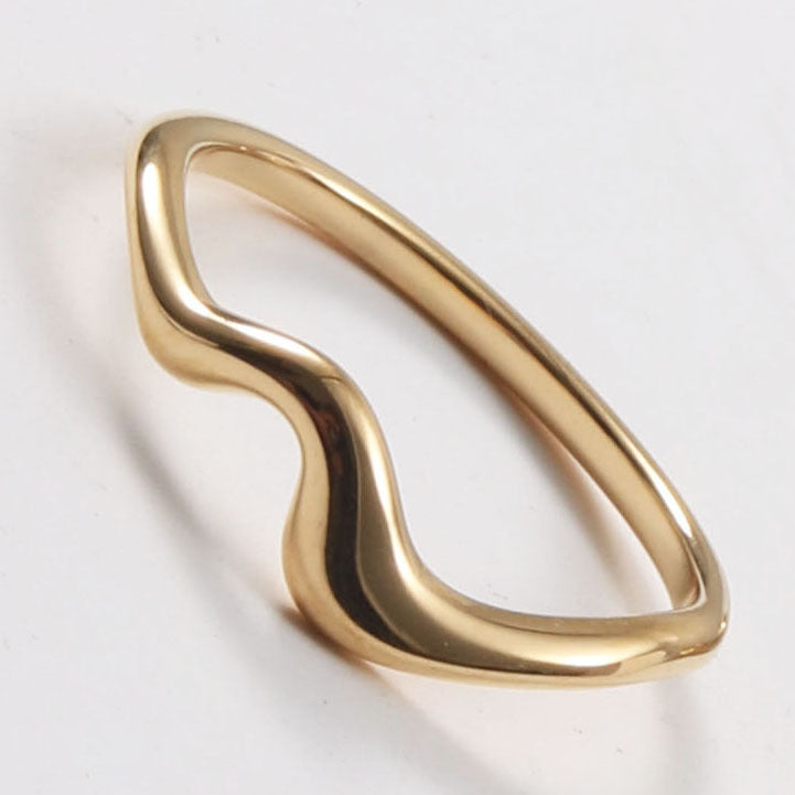 Titanium Steel Electroplated 18-karat Gold Ring