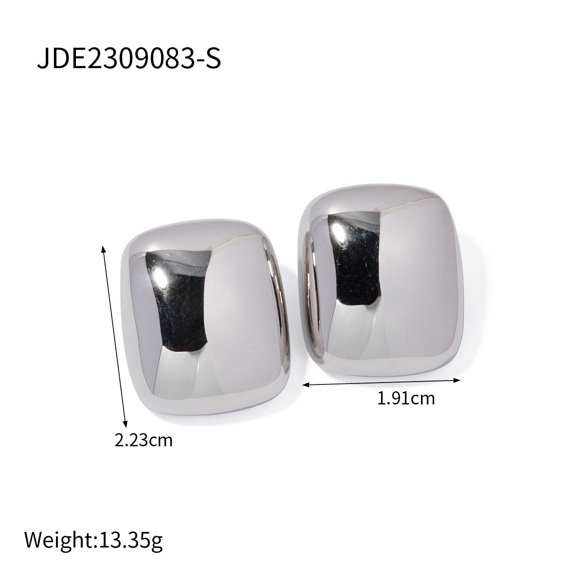 Fashion 18K Gold Stainless Steel Square Earrings