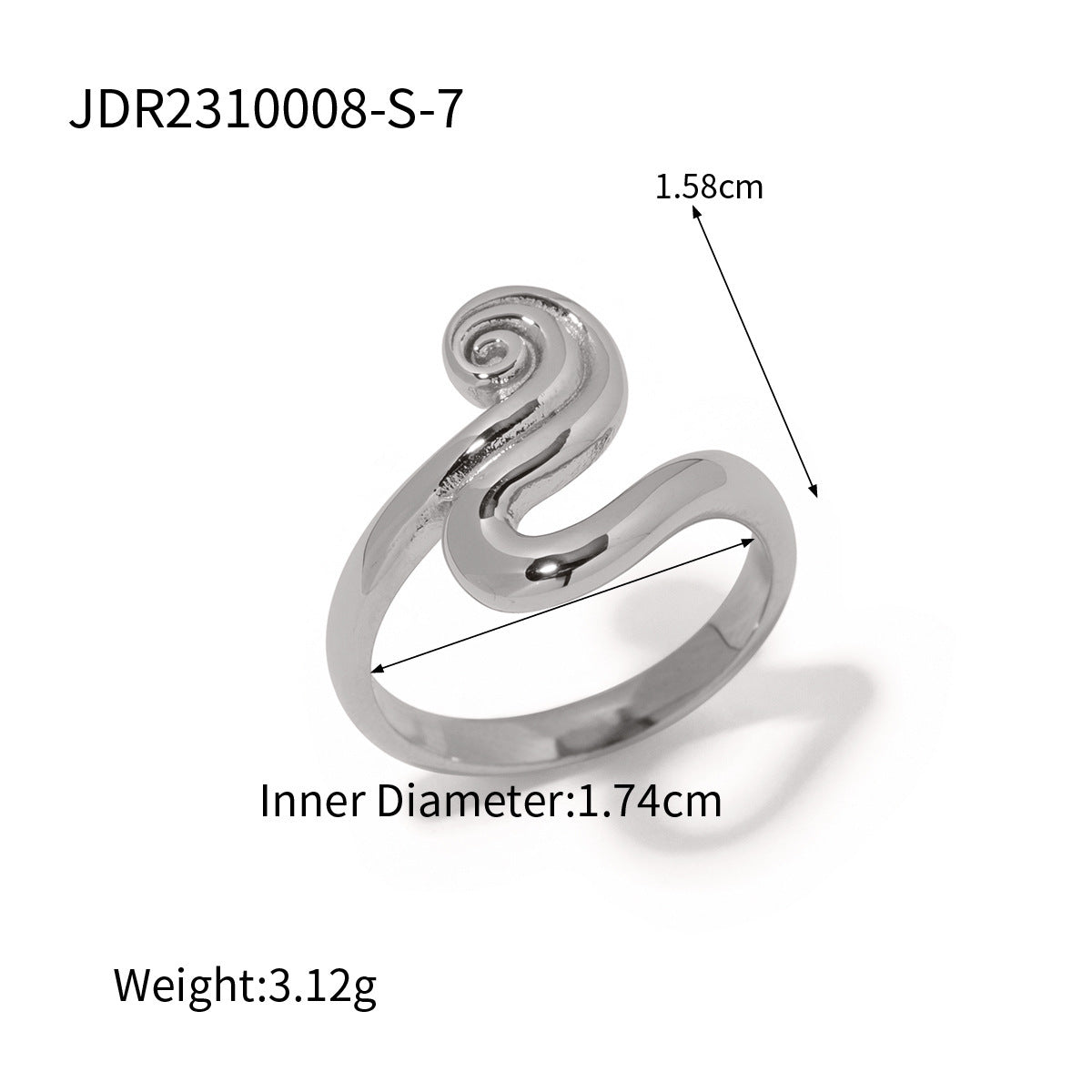 18K Gold Stainless Steel Inlaid Colorful Diamond Shaped Ring