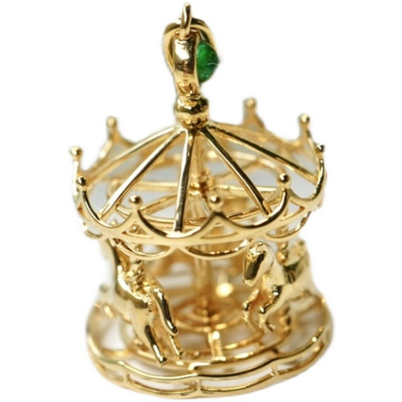 Carousel Pendant Necklace Women's 18-karat Plated Gold Gold