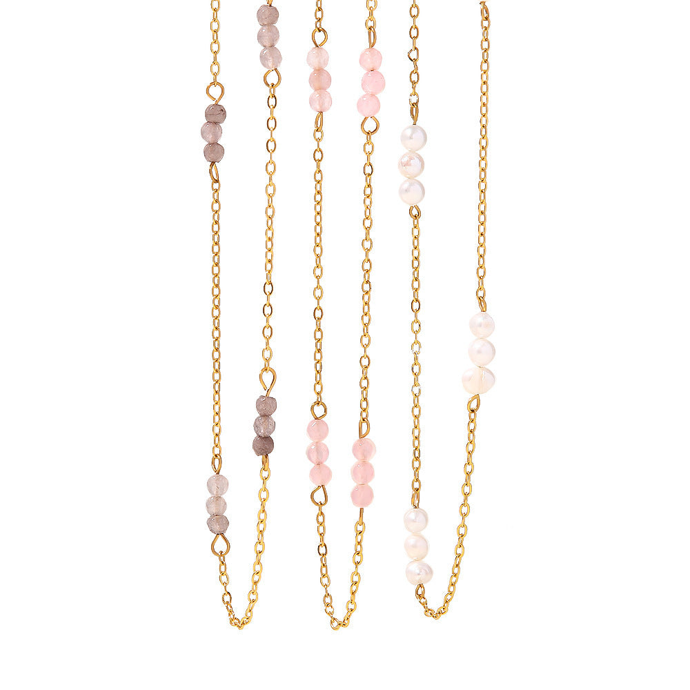 Necklace 18K Gold-plated Stainless Steel Pearl