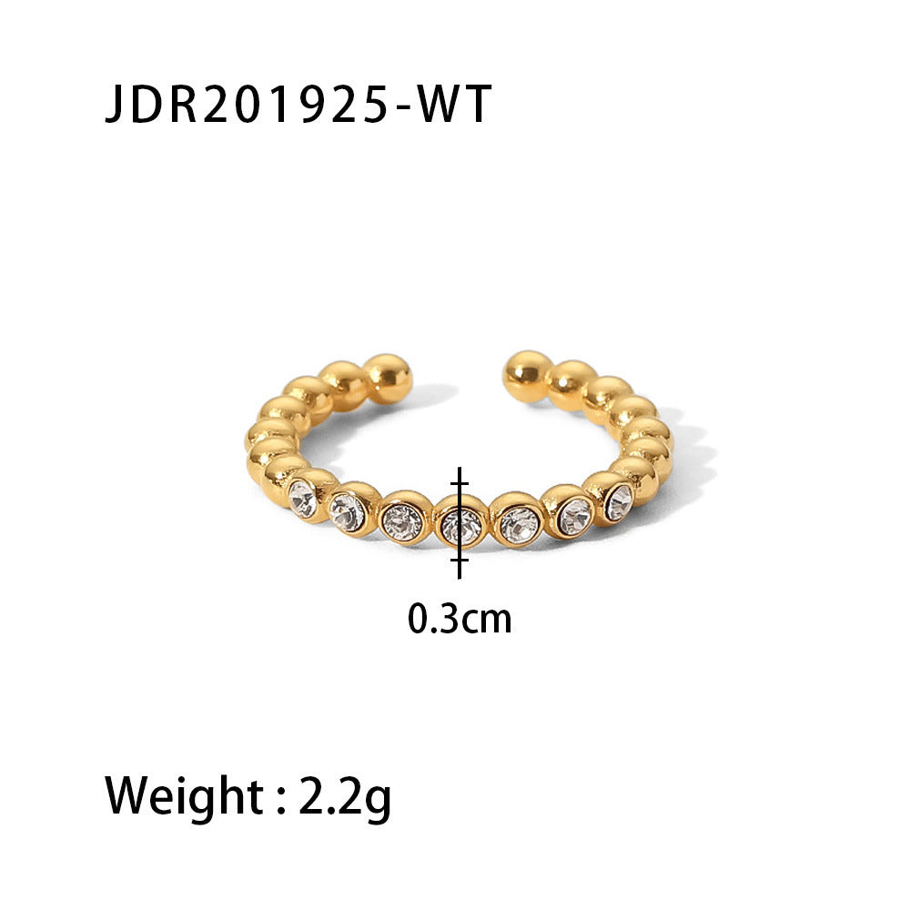 Titanium Steel Ring 18K Gold Stainless Steel Inlaid