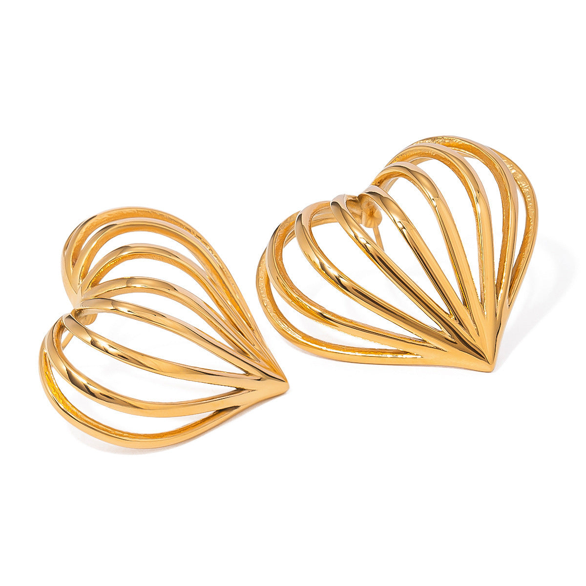 Simple Special-interest Design 18K Gold Stainless Steel Heart