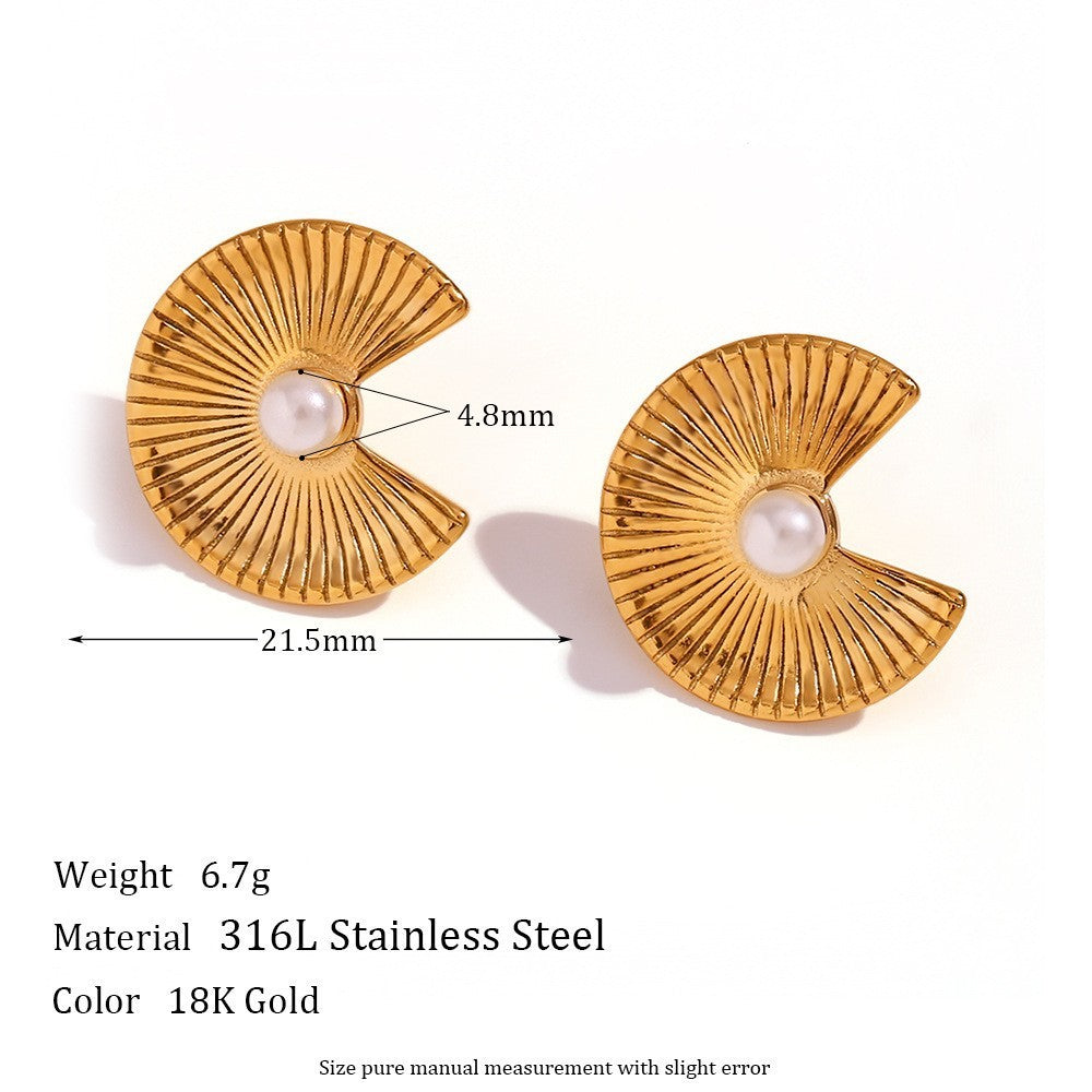 Women's Stainless Steel 18K Gold Plating Vintage Earrings