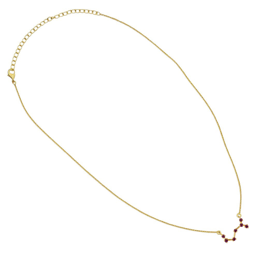 18K Gold Plated Zodiac Star Gemstone Necklace Dainty Jewelry TGN1008 NM-1039
