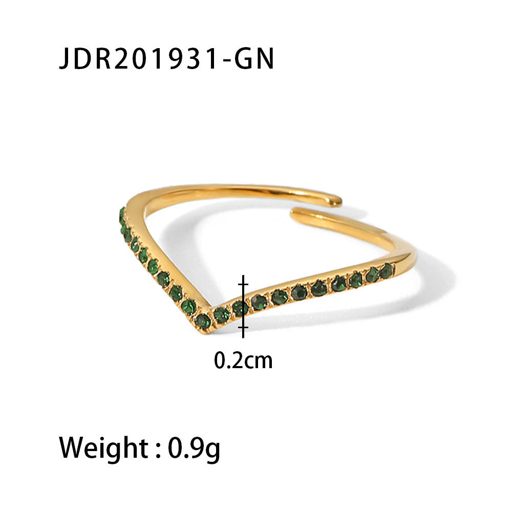 Titanium Steel Ring 18K Gold Stainless Steel Inlaid