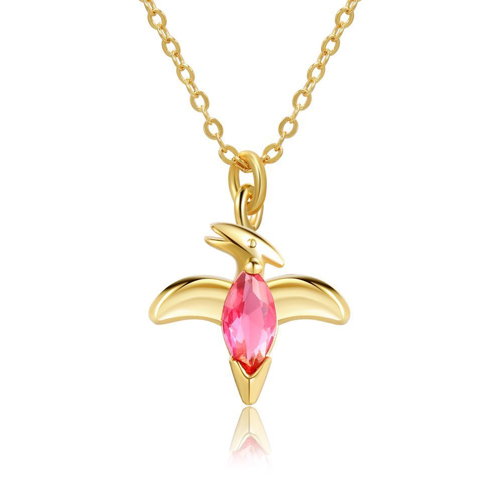 18 Karat Gold Jewelry Forest Baby Dinosaur Necklace