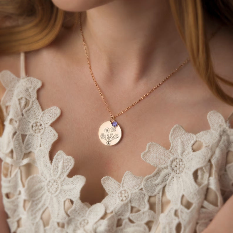 Stainless Steel Birthstone Pendant