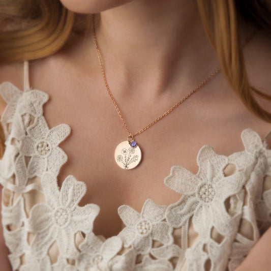 Stainless Steel Birthstone Pendant