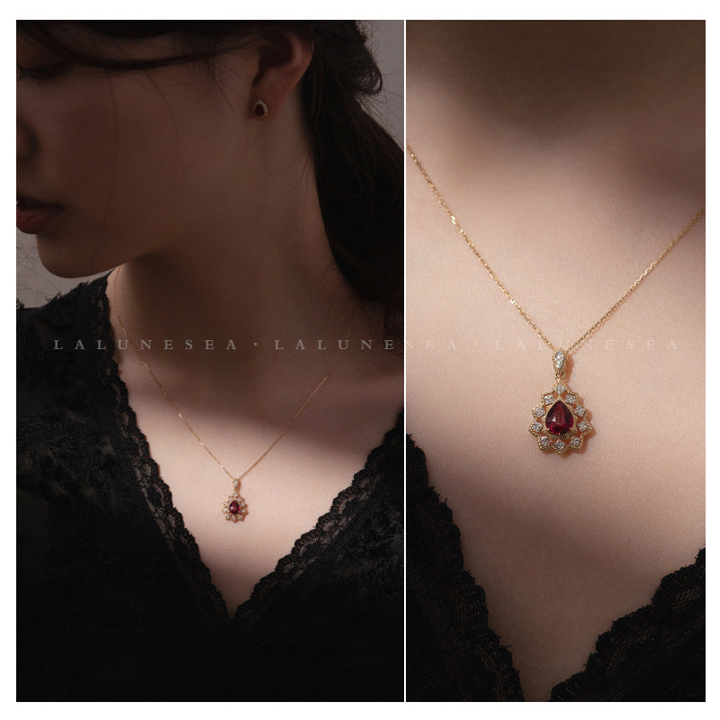 S925 Sterling Silver 18-karat Gold Drop Necklace