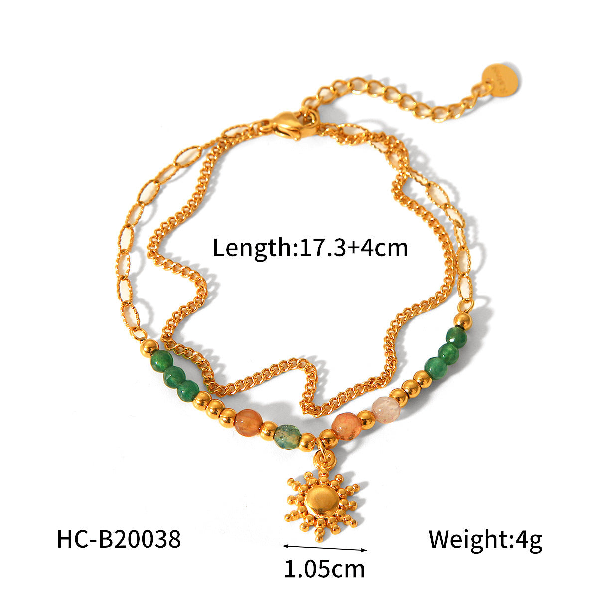 18K Gold Plated Stainless Steel Sun Pendant Necklace For Women