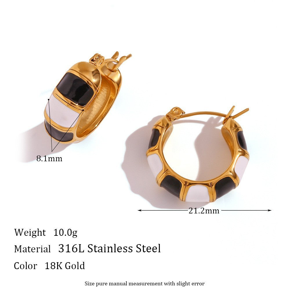 Women's Stainless Steel 18K Gold Plating Vintage Earrings