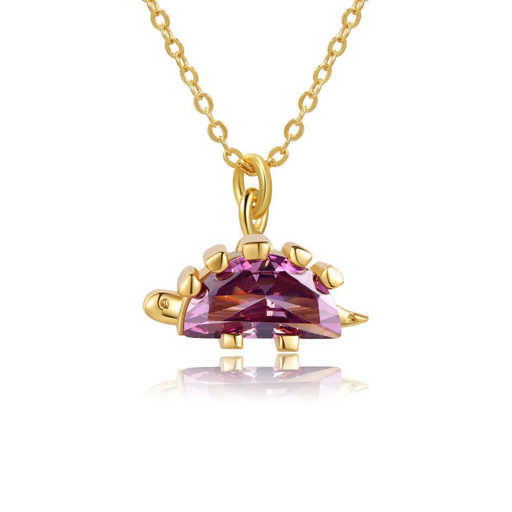 18 Karat Gold Jewelry Forest Baby Dinosaur Necklace