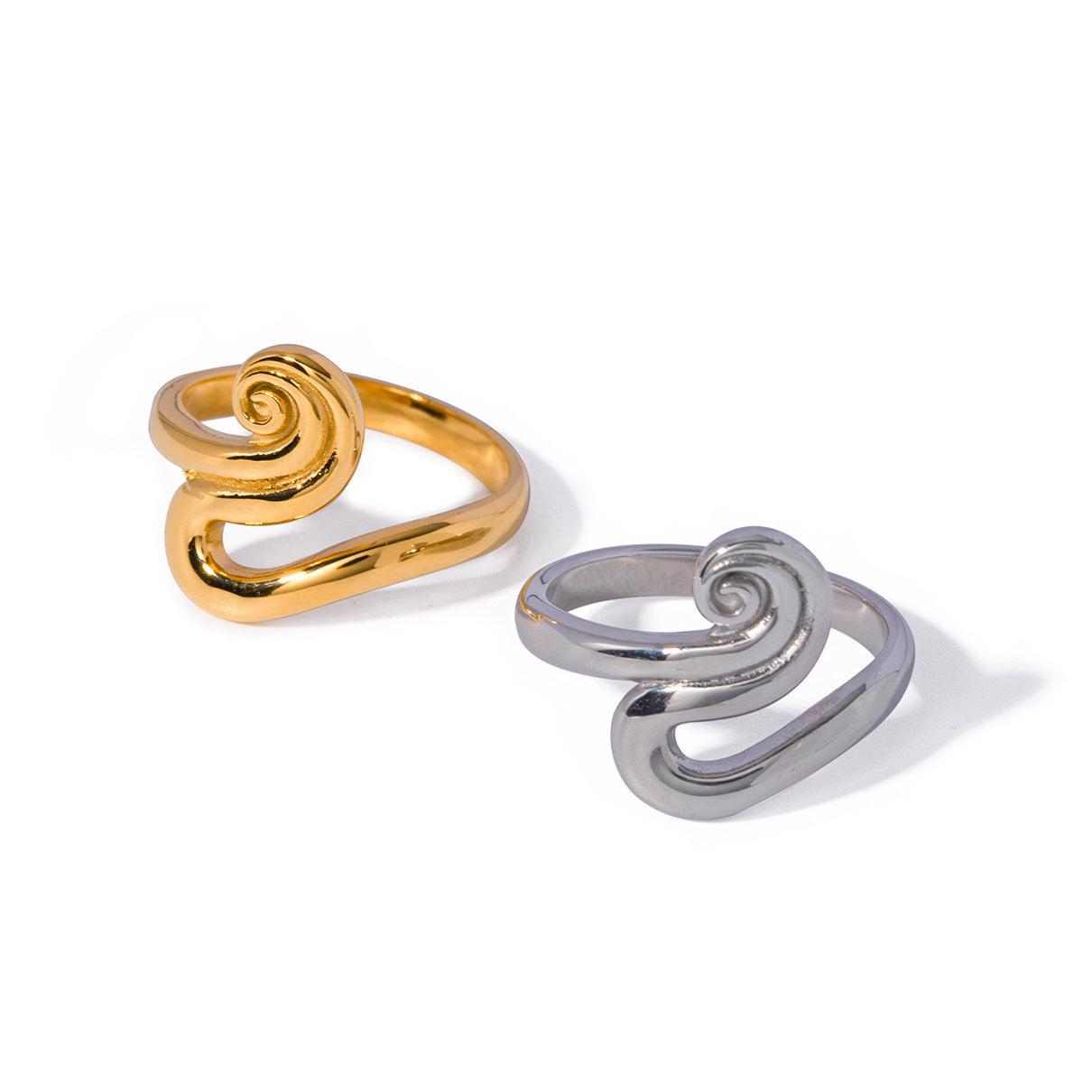 18K Gold Stainless Steel Inlaid Colorful Diamond Shaped Ring