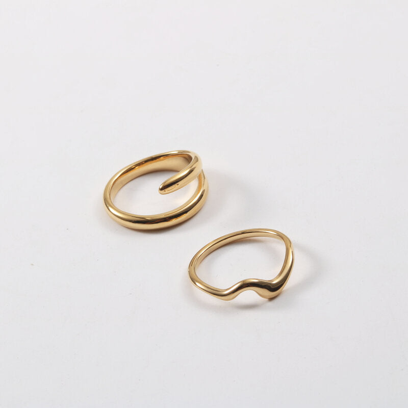 Titanium Steel Electroplated 18-karat Gold Ring