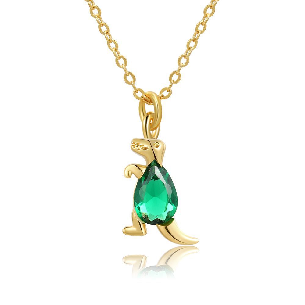 18 Karat Gold Jewelry Forest Baby Dinosaur Necklace