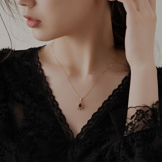 S925 Sterling Silver 18-karat Gold Drop Necklace