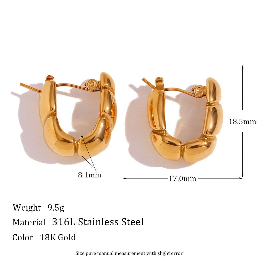 Women's Stainless Steel 18K Gold Plating Vintage Earrings