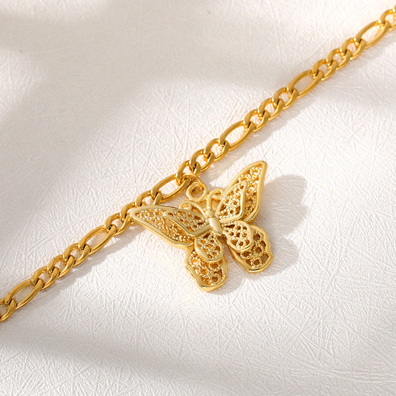 Stainless Steel Butterfly Bracelet 18K Gold Bohemia