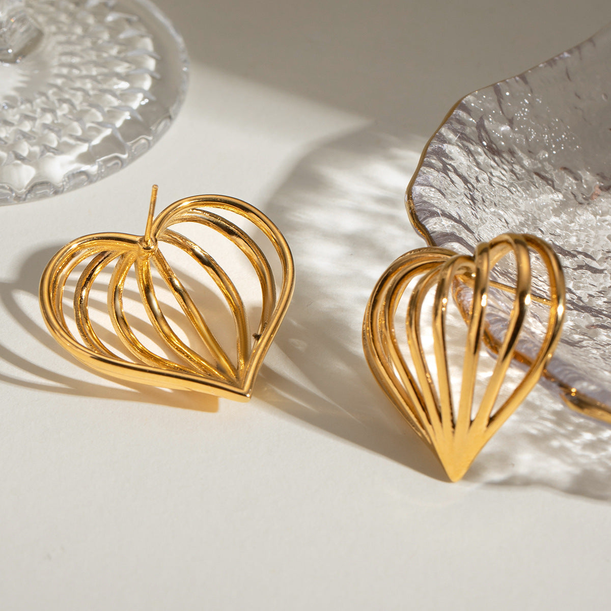 Simple Special-interest Design 18K Gold Stainless Steel Heart