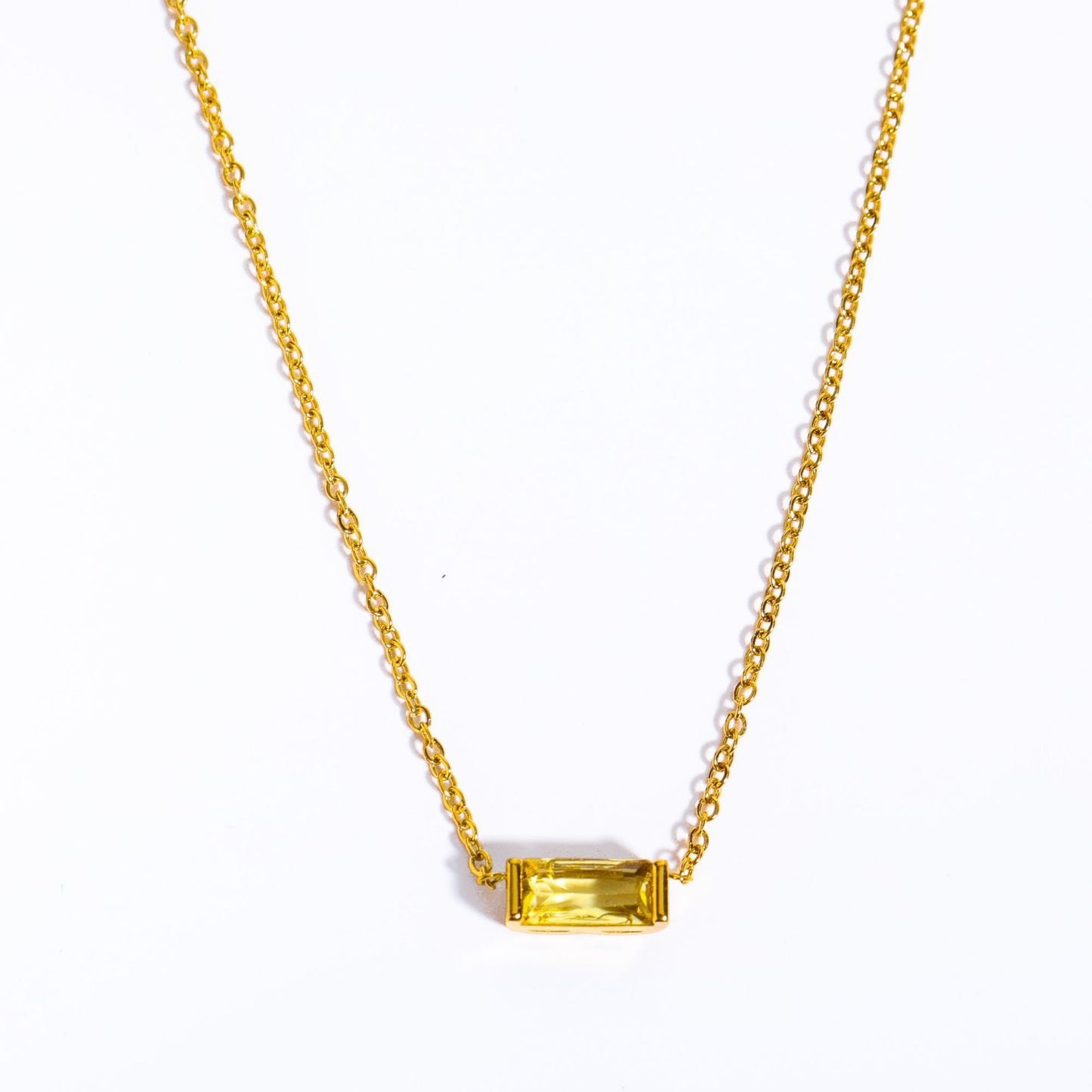 925 Sterling Silver Twelve Birthstone Square Clavicle Chain Women's Simple