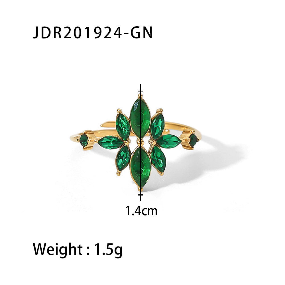 Titanium Steel Ring 18K Gold Stainless Steel Inlaid