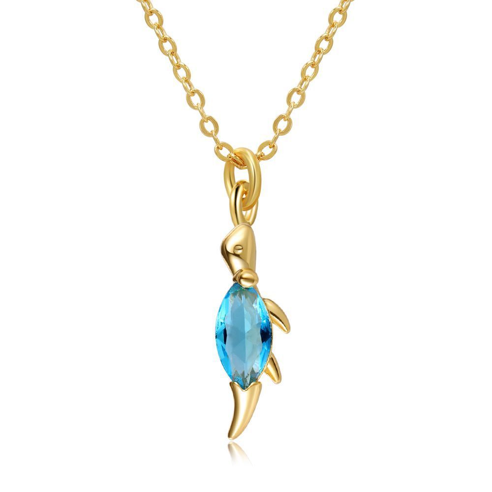 18 Karat Gold Jewelry Forest Baby Dinosaur Necklace