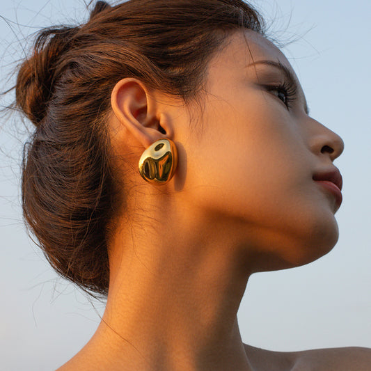 Fashion 18K Gold Stainless Steel Square Earrings