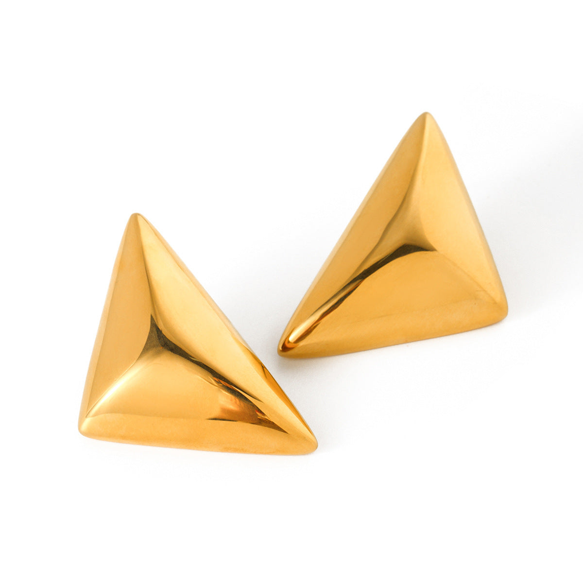 18K Gold Stainless Steel Rhombic Ear Studs Long