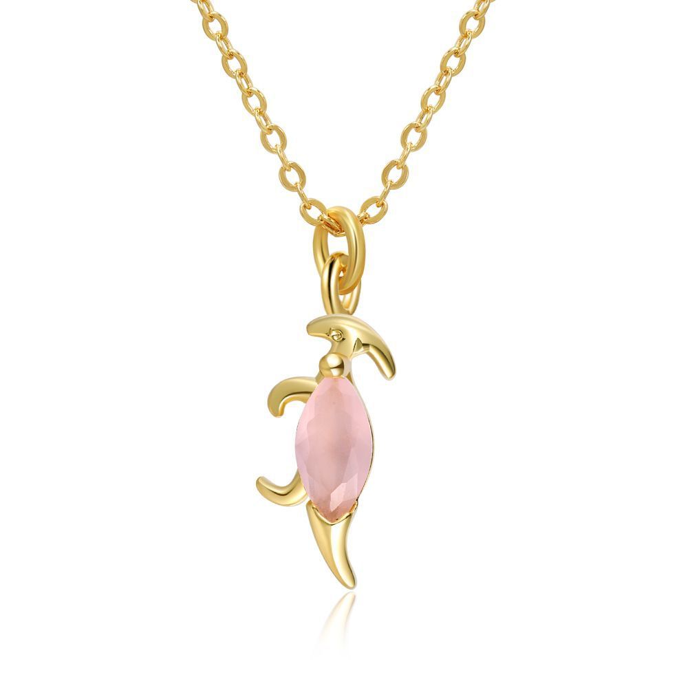 18 Karat Gold Jewelry Forest Baby Dinosaur Necklace