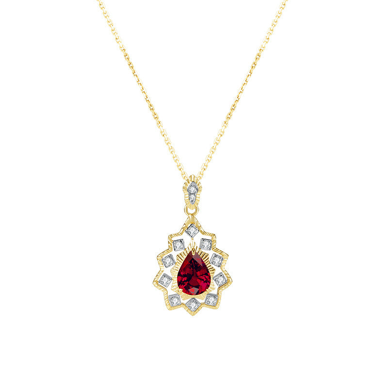 S925 Sterling Silver 18-karat Gold Drop Necklace
