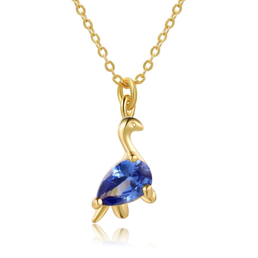 18 Karat Gold Jewelry Forest Baby Dinosaur Necklace