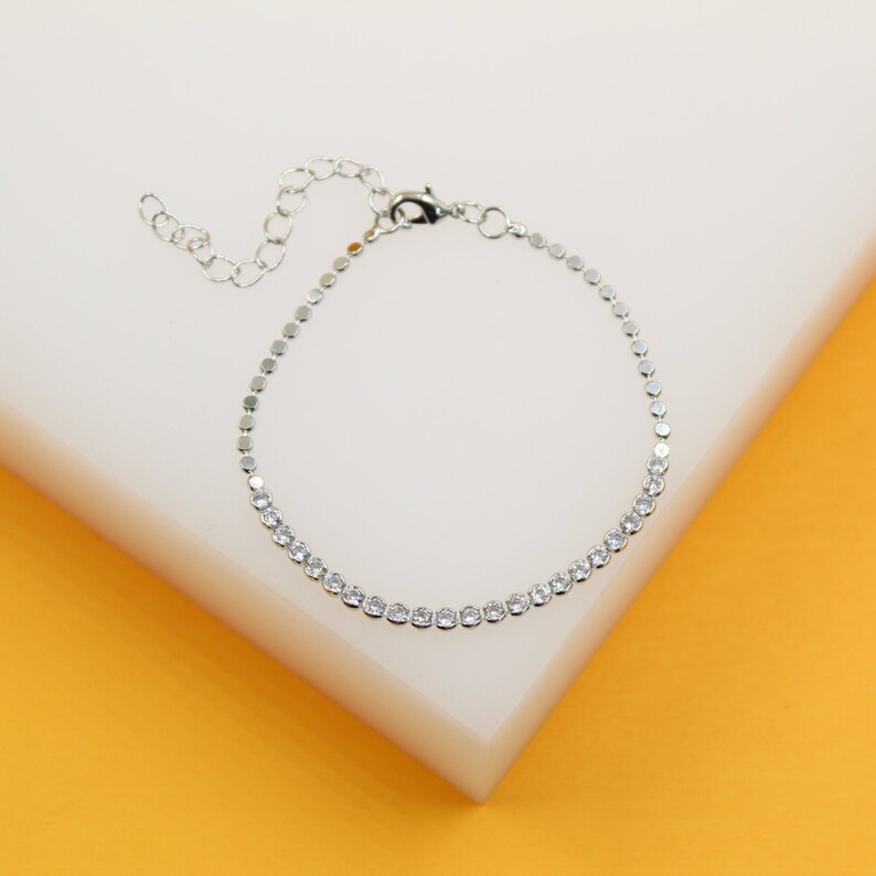 18k Gold Filled Tennis Disc Bracelet (I137A)